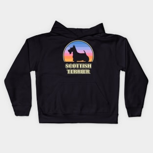 Scottish Terrier Vintage Sunset Dog Kids Hoodie